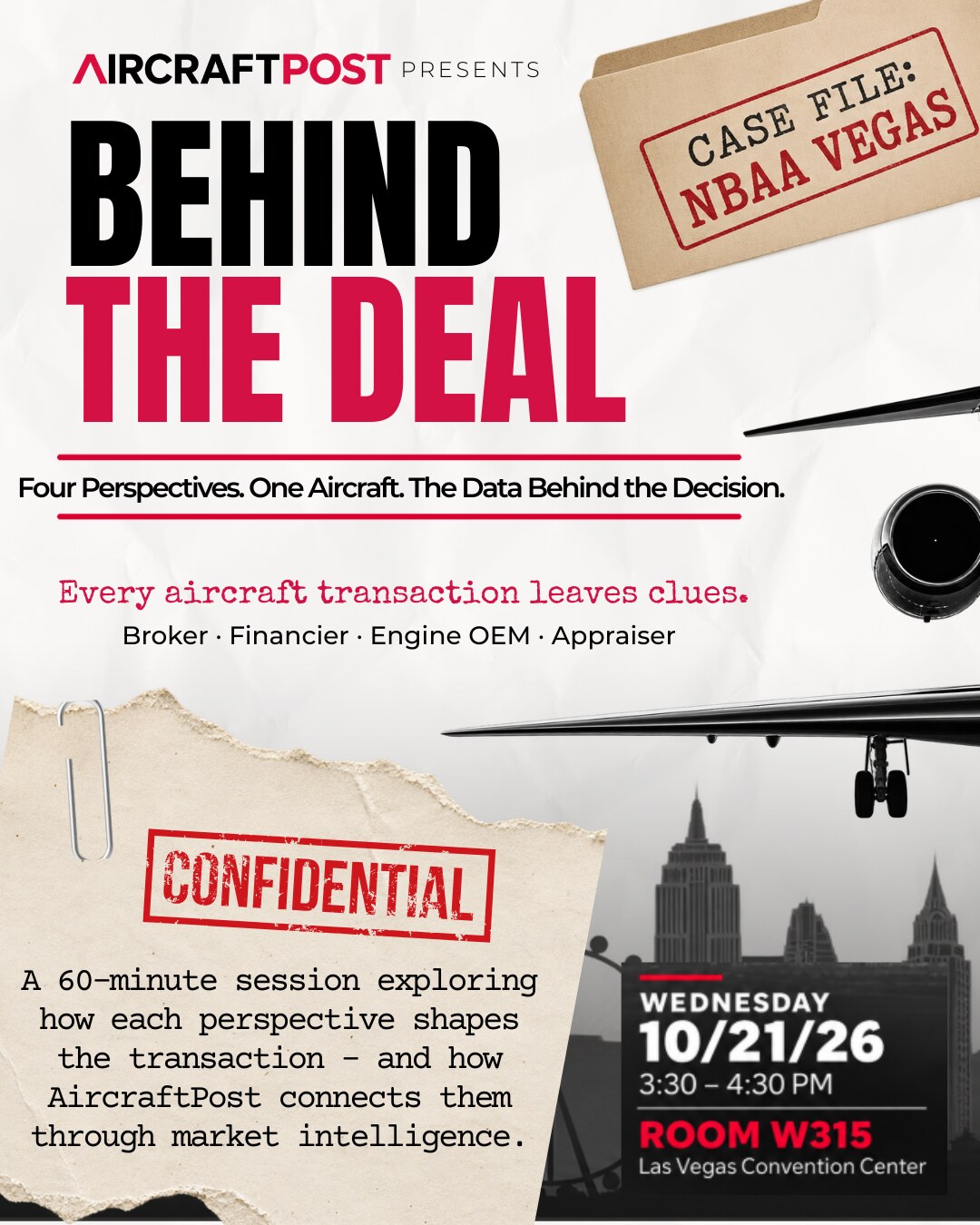 Behind the Deal at NBAA Vegas — Wednesday, October 21, 2026, Room W315