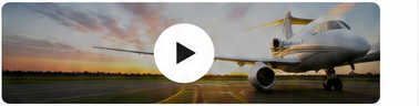 Business jet on runway at sunset